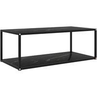 Berkfield Home Coffee Table Black 100x50x35 cm Tempered Glass | Size: 100 x 50 x 35 cm