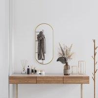 Berkfield Home Wall Mirror Gold 80x35 cm Oval