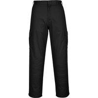 Portwest Men's Combat Work Trousers in Black | Size: 42R