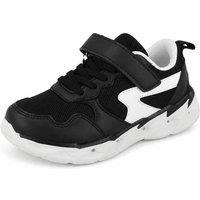 JCDees Men's Touch Fastening Light Up Trainers in Jet Black | Size: 10