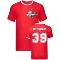 Manchester United FC Men's Scott McTominay Manchester United Ringer Tee in Red | Size: Small