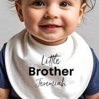 Aye Do Gifts Men's Personalised Little Brother Baby Outfit: Bib in White