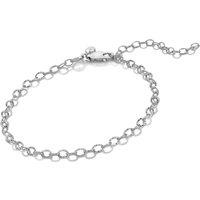 Hot Diamonds Women's Diamond Cut Oval Bracelet in Silver | Size: 21 cm