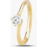 1888 collection Women's 18ct Gold 0.40ct Diamond Twisted Solitaire Ring | Size: N