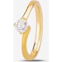 1888 collection Women's 18ct Gold 0.25ct Diamond Twisted Solitaire Ring | Size: Medium
