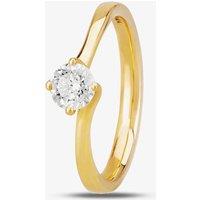 1888 collection Women's 18ct Gold 0.50ct Diamond Twisted Solitaire Ring | Size: N