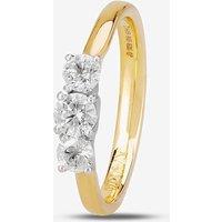 1888 collection Women's 18ct Gold 0.57ct Diamond Trilogy Ring | Size: N