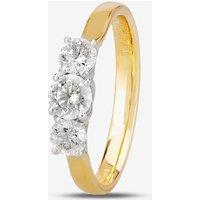 1888 collection Women's 18ct Gold 0.75ct Diamond Trilogy Ring | Size: M 1/2