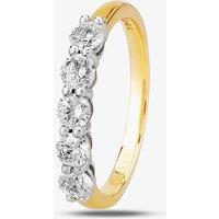 1888 collection Women's 18ct Gold 0.75ct Five-Stone Diamond Ring | Size: Medium