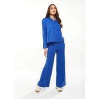 Liquorish Women's Hooded Sweatshirt with Pocket in Blue | Size: Small