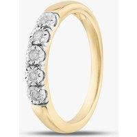 T.H.Baker Women's 9ct Yellow Gold 0.10ct Brilliant Cut Diamond Half Eternity Ring THR40294-10 (YG) | Size: P
