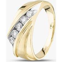 T.H.Baker Women's 9ct Yellow Gold 0.50ct Brilliant Cut Diamond Crossover Ring THR39782-50 (YG) | Size: U