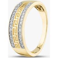 T.H.Baker Women's 9ct Yellow Gold 0.33ct Brilliant Cut Diamond Patterned Ring THR33973-33 (YG) | Size: Small
