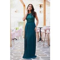 TFNC London Women's Serene Sequin Forest Green Maxi Dress | Size: 6