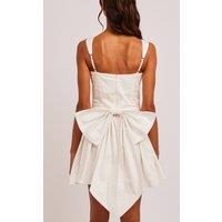 Jaded Rose Women's Rosie White Sweetheart Bow Detail Box Pleat Mini Dress | Size: 8