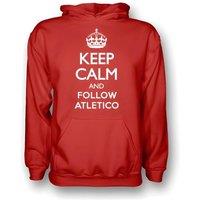 Atletico Madrid Junior Keep Calm & Follow Hoody in Red | Size: 3-4 Years