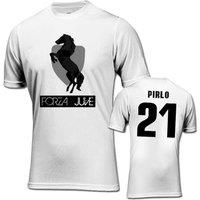 Juventus Junior Forza T-Shirt - Pirlo 21 in White | Size: 7-8 Years