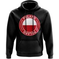 Poland Junior Football Badge Hoodie in Black | Size: 12-13 Years