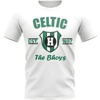 Celtic FC Junior Established Football T-Shirt in White | Size: 7-8 Years