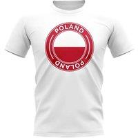 Poland Junior Football Badge T-Shirt in White | Size: 7-8 Years