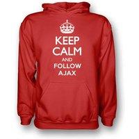 AFC Ajax Junior Keep Calm & Follow Ajax Hoody in Red | Size: 12-13 Years
