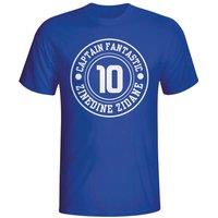 France Junior Zinedine Zidane Captain Fantastic T-Shirt in Blue | Size: 9-11 Years
