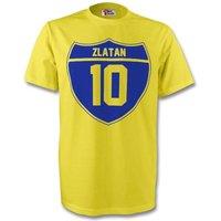 Sweden Junior Zlatan Ibrahimovic Crest Tee in Yellow | Size: 5-6 Years
