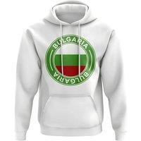 Bulgaria Junior Football Badge Hoodie in White | Size: 9-11 Years