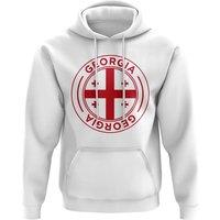 Georgia Junior Football Badge Hoodie in White | Size: 7-8 Years