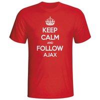 AFC Ajax Junior Keep Calm & Follow Ajax T-Shirt in Red | Size: 5-6 Years