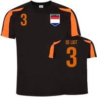 Netherlands Junior Matthjis De Ligt Holland Sports Training Jersey in Black | Size: 7-8 Years