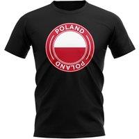 Poland Junior Football Badge T-Shirt in Black | Size: 3-4 Years