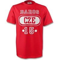 Czech Republic Junior Milan Baros Cze T-Shirt in Red | Size: 12-13 Years