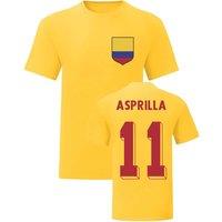 Colombia Junior Faustino Asprilla National Hero Tee'S in Yellow | Size: 7-8 Years