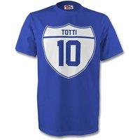 Italy Junior Francesco Totti Crest Tee in Blue | Size: 3-4 Years