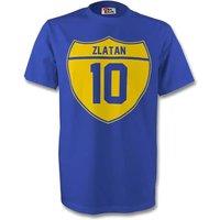 Sweden Junior Zlatan Ibrahimovic Crest Tee in Blue | Size: 5-6 Years