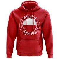 Poland Junior Football Badge Hoodie in Red | Size: 9-11 Years