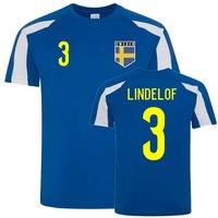Sweden Junior Victor Lindelof Sports Training Jersey in Blue | Size: 3-4 Years