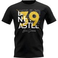 Newcastle United FC Junior Bruno Guimaraes Newcastle Graphic Signature T-Shirt in Black | Size: 3-4 Years