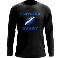Scotland Junior Rugby Ball Long Sleeve Tee Black | Size: 7-8 Years