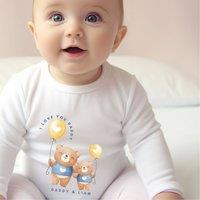 Aye Do Gifts Personalised Daddy & Baby Bear Outfit: Baby Grow in White | Size: 6-12 m