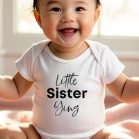 Aye Do Gifts Girl's Personalised Little Sister Baby Outfit: Vest in White | Size: 0-3 m