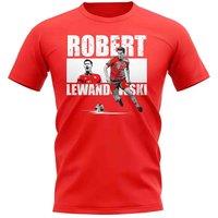 Bayern Munich Robert Lewandowski Player Collage Tshirt in Red | Size: 5-6 Years