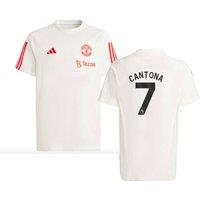 Manchester United FC 2023/24 Manchester United Training Tee Cantona in White | Size: 7-8 Years