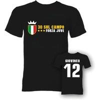 Juventus Junior Giovinco 30 Sul Campo T-Shirt in Black | Size: 5-6 Years