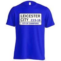 Leicester City FC Junior City Of Champions - Leicester Street T-Shirt in Blue | Size: 5-6 Years