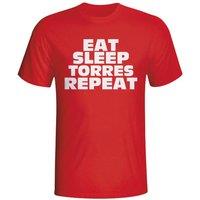 Atletico Madrid Junior Eat Sleep Torres Repeat T-Shirt in Red | Size: 5-6 Years