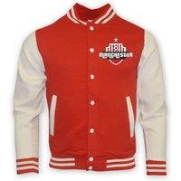 Manchester United FC Junior Man Utd College Baseball Jacket in Red | Size: 3-4 Years