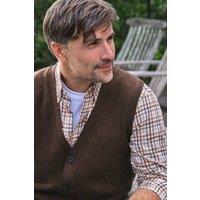 WoolOvers Men's Mens 100% Lambswool Waistcoat in Brown | Size: Large