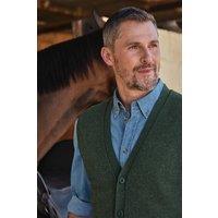 WoolOvers Men's Mens 100% Lambswool Waistcoat in Green | Size: 2XL